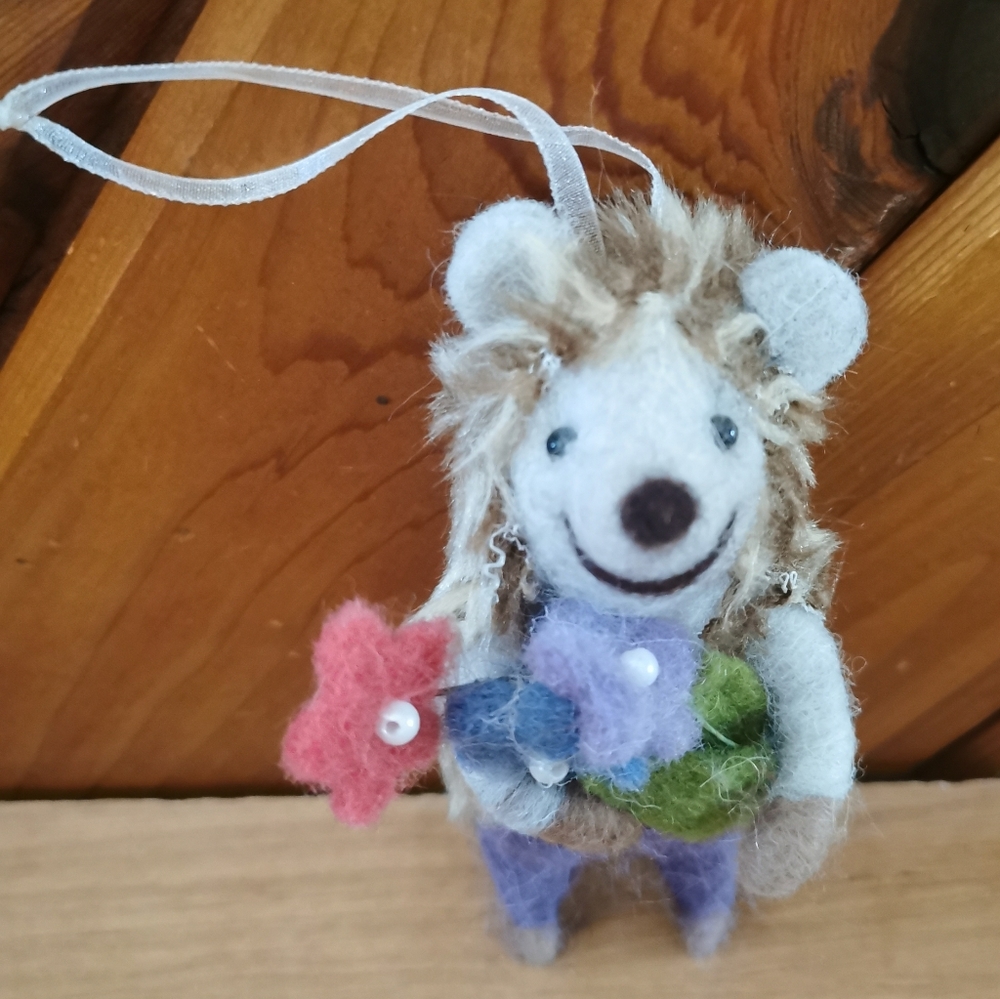 Handmade Hedgehog with Flowers